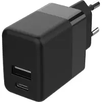 Accezz Wall Charger - Oplader - USB-C en USB aansluiting - Power Delivery - 20 Watt - Black