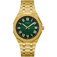 GUESS Analoog horloge 'ASSET' goud / donkergroen