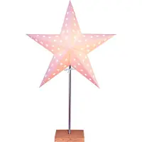 Best Season staande lamp "Star", materiaal: metaal/hout/papier, afmetingen: ongeveer 67x43 cm, kleur: beige/oker, artikelnummer: 233-05