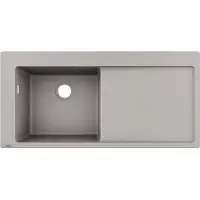 Hansgrohe S51 S5110-F450 Inbouwspoel 450 met afdruipgedeelte aan de rechterkant, betonkleur