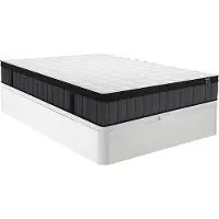 Vente-unique Set 160 x 200 cm witte bedbodem met opbergruimte + hybride matras met pocketveren met 7 zones en gel met vormgeheugen van 25 cm dik - TOLCA van YSMÉE