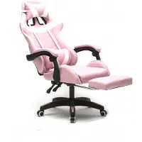 Vdd Gaming stoel Cyclone met voetsteun - Kantoorkruk - Racing gaming stoel - Roze wit