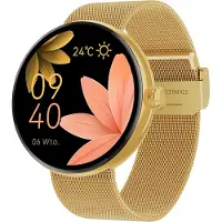 Forever , Elegante dames smartwatch met gezondheidsmonitoring, Bluetooth-gesprekken, goudkleurig