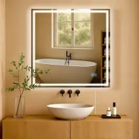 CLP Jaffrey badkamerspiegel - met verlichting dimbaar- met verwarming - wandspiegel - horizontaal en verticaal - anti-condens - helder/glas