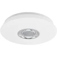 LINDBY LED-plafondlamp Elpida, dimbaar, wit / opaal, Woon-/ Eetkamer, Kunststof, Modern, LED plafondlamp
