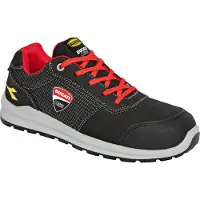 Diadora Ducati Speedy Race Low S3S, veiligheidsschoenen ,Zwart/Grijs/Rood ,48 EU