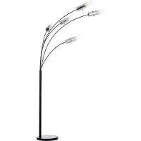 Brilliant Vloerlamp Glasini Zwart Met Smoke Glas