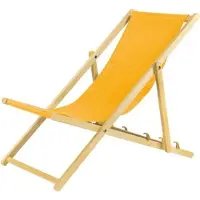 Sonstiges Lehátko, gele set van 4 inklapbare houten ligstoelen met veiligheidssysteem. Inklapbare stoel, ligstoel, strandligstoel, tuinligstoel, ligbed