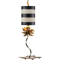Flambeau LED Tafellamp Dominique | 1X E27 Max 60W | Gold Leaf, Black & Cream Stripes