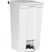 Rubbermaid Legacy pedaalemmer, 87 liter, opstap, deksel demper, kunststof, wit