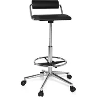 Hjh OFFICE TOP WORK 28 - Werkstoel / werkkruk/ verhoogde bureaustoel Zwart