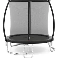 Costway Trampoline, diameter 244 cm, geschikt voor buiten, ronde tuintrampoline met ladder, veiligheidsnet, beschermrand en metalen frame, trampoline voor kinderen en volwassenen