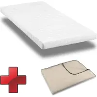 Matratzen Discount Comfortschuimmatras K10, 100 x 200 cm, hoogte 10 cm, hardheid H3 + Sleezzz Smart knuffeldeken, 140 x 200 cm