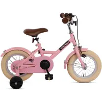 Nogan Dutchy Kinderfiets 14 Inch - Met Zijwieltjes - Verstelbaar Stuur & Zadel - Terugtraprem & V-Brake - Glans Roze