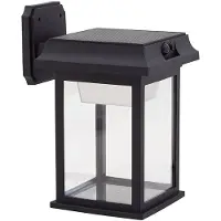 LINDBY LED wandlamp Latarka, hoogte 27,5 cm, sensor Latarka, zwart, Kunststof, Modern, solar buitenlamp