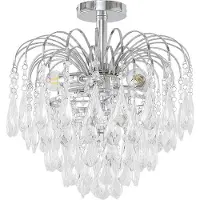 LINDBY Plafondlamp Silino, dimbaar, chroom / zilver, Woon-/ Eetkamer, metaal, Modern, plafondlamp