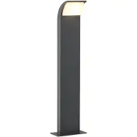 LUCANDE Sokkellamp buiten Tinna, zwart, Aluminium, Modern, LED buitenlamp