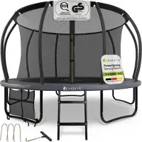 Juskys Trampoline / Buitentrampoline L - Incl. Veiligheidsnet en Randbescherming - Ø366 cm