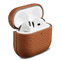 Accezz Echt Leren Case voor de Apple AirPods 5 / 4 - Cognac