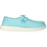 HeyDude Wendy Canvas 100% Katoenen Turquoise Instappers Voor Dames