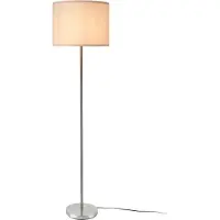 Lux.pro Standaarlamp 'Tamworth', zilverkleurig, met witte lampenkap, 161 cm