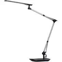 LINDBY LED-bureaulamp FELIPE, dimbaar, alu / grijs / zink, Werkkamer / Kantoor, Modern, LED bureaulamp