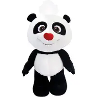 Bino knuffelpanda junior 25 cm pluche zwart/wit