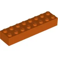 LEGO 2x8 steen 3007 - 10 stuks, donker oranje