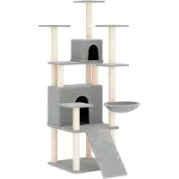 Syfax Kattenmeubel met sisal krabpalen 154 cm lichtgrijs