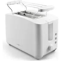 Clatronic TA 3801 W Broodrooster CoolTouch-behuizing, Met broodrekje, Controlelampje Wit