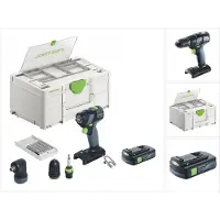 Festool TXS 18-basisset accuboormachine 18 V 40 Nm borstelloos + 1x accu 3,0 Ah + Systainer - zonder oplader