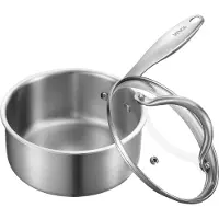 Vevor Kookpot Braadpan Steelpan 1,42 L met Glazen Deksel