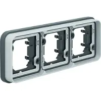 Berker inlijsting, 3-voudig, horizontaal, model 13303505, kleur: lichtgrijs