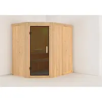 Karibu Sauna Saja (entree aan de zijkant), volledig glazen deur, grafietkleur, zonder accessoires