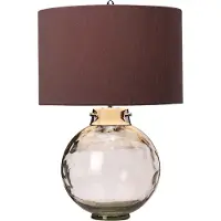 Elstead Lighting LED Tafellamp Kara | 1X E27 Max 60W | Polished Nickel - Smoke Glass