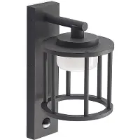 LUCANDE Wandlamp buiten met bewegingssensor Berenike, dimbaar, alu / grijs / zink, Aluminium, Modern