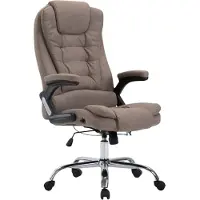 CLP Ergonomische Bureaustoel Thor - Draaibaar & Kantelbaar - Tot 150 kg - Chroom Onderstel - taupe