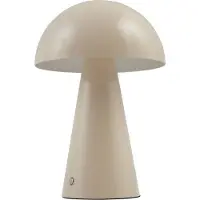 LINDBY LED-tafellamp Nevijo, dimbaar, crème / amber, Woon-/ Eetkamer, metaal, Modern, LED tafellamp