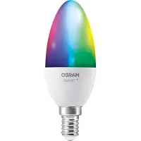 Osram SMART+ MATTER Classic, meerkleurige lamp in B-vorm, LED, mat, 4,9 W, 470 lm, kleurtemperatuur van 2700 tot 6500 K, compatibel met Matter, compatibel met smart speakers, dimbaar