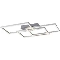 JUST LIGHT Slimme plafondlamp Maxi, dimbaar, alu / grijs / zink, Woon-/ Eetkamer, metaal, Modern, Slimme plafondlamp