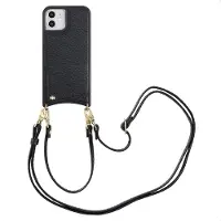 Selencia Nova Telefoonhoes met Koord en Pashouder voor de Apple iPhone 12 (Pro) - Zwart