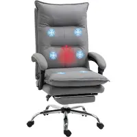 Vinsetto Bureaustoel - Massagestand - Kantelbaar - 65,5 x 69,5 x 112/122 cm - Lichtgrijs