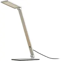 LUCANDE LED-bureaulamp Resi, dimbaar, alu / grijs / zink, Werkkamer / Kantoor, Aluminium, Modern, LED bureaulamp