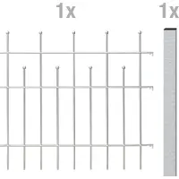 Alberts Metalen hek Uitbreidingsset Madrid Hoogte: 49,5, 73,5 en 98,5 cm, breedte: 200 cm, om in beton te verankeren