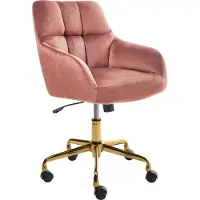 Beliani PALMDALE - Bureaustoel - Roze - Fluweel