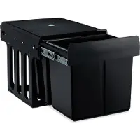 Relaxdays inbouw prullenbak - 2 vakken - 2 x 15 l - 35,1 x 34,3 x 48 cm - duo - zwart