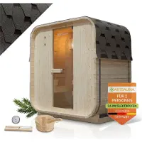 Artsauna Vierkante Barrelsauna Nolvik - Incl. Toebehoren - 120x185x194 cm