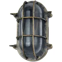 LINDBY buitenwandlamp Daaje, goudkleurig, 16 cm, aluminium