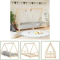 The Living Store Houten Bed - Kinderbed - Kinderbedframe 80x200 cm massief grenenhout - Peuterbed - Kids Bed - Huisjesbed