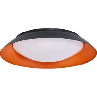Ledvance Orbis Plate LED plafondlamp, zwart-oranje, 45W, 2200lm, 3000K, 480mm, 830 vriendelijk warm wit, dimbaar in 3 niveaus door te trappen, IP20 bescherming, inclusief montageschroeven en pluggen